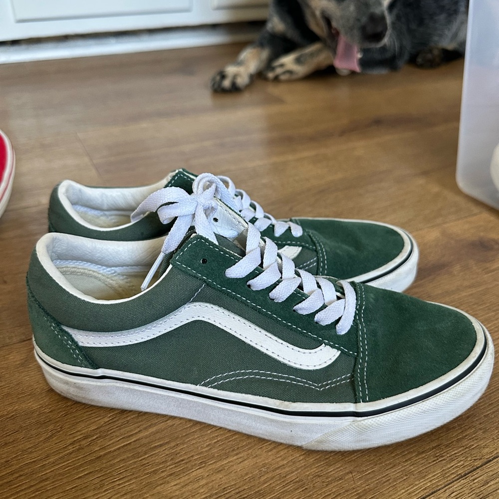 Vans Classic Green and White Sneakers
